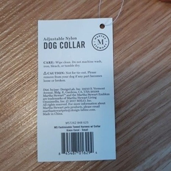 Martha Stewart Adjustable Nylon Dog Collar Size 14 Neck size 10-14" Coral Small - Picture 4 of 4